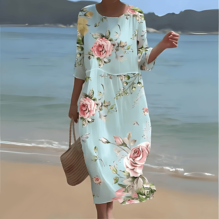 Elegant Midi Dress: Flowy, Lightweight, All-Season Style