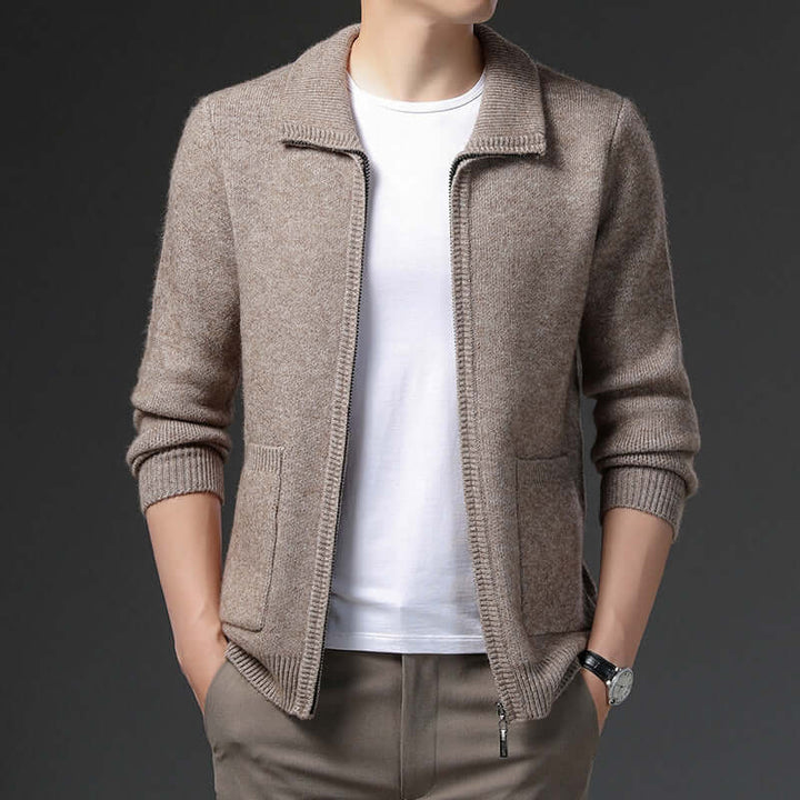 Men's Versatile Zip-Up Cardigan: Casual Comfort & Style