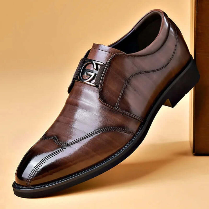 Men's Polished Leather Slip-On Dress Shoes