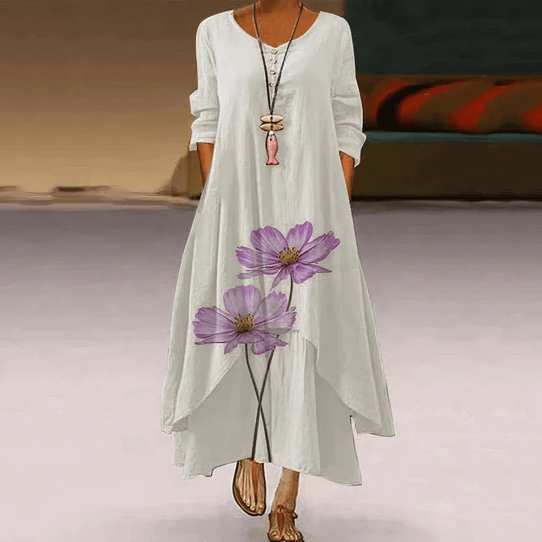 Elegant A-Line Cotton Dress: Sustainable & Breathable
