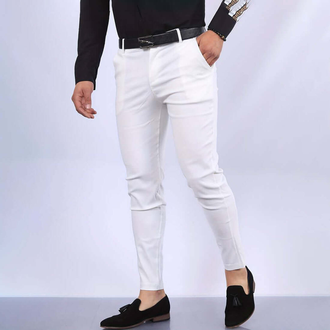 Men's Solid Colored Tailored Trousers