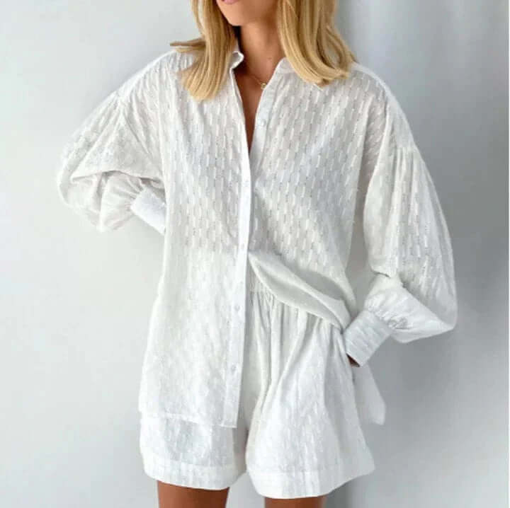 Women's Linen Shirt & Shorts Set: Breathable Summer Outfit