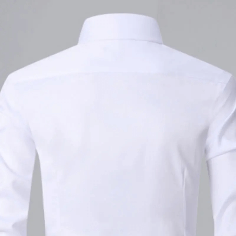 Men's Slim Fit Long Sleeve Shirt with Contrast Buttons