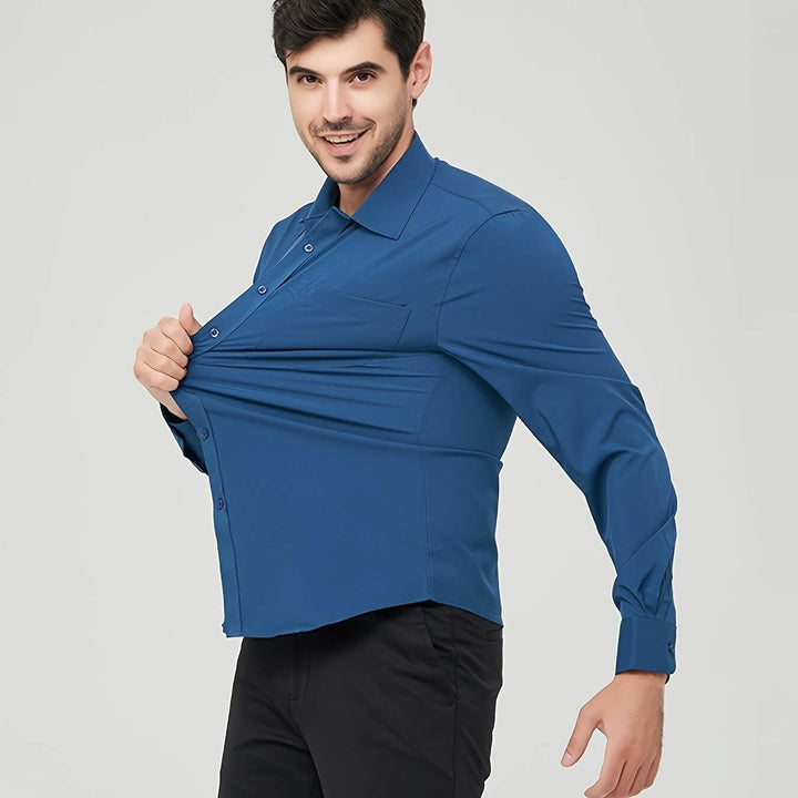 Men's Long-Sleeve Cotton Shirt: Modern Fit Dress Shirt