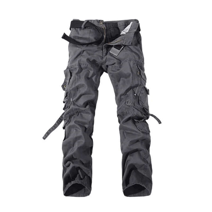 Men's Camo Cargo Combat Pants: Relaxed Fit Trousers