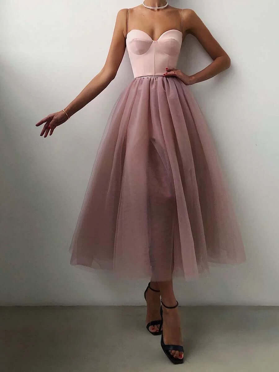 Elegant A-Line Midi Dress: Women's Formal Party Wear