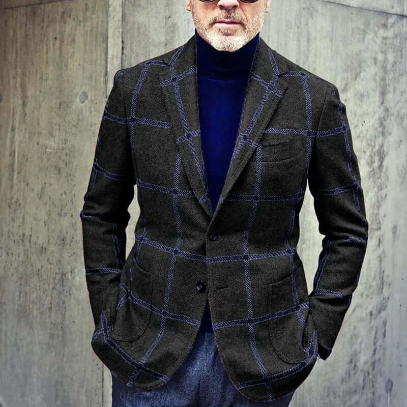 Men's Tailored-Fit Check Blazer