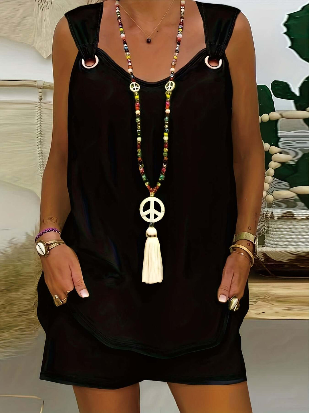 Women's Relaxed Fit Sleeveless Romper with Pockets