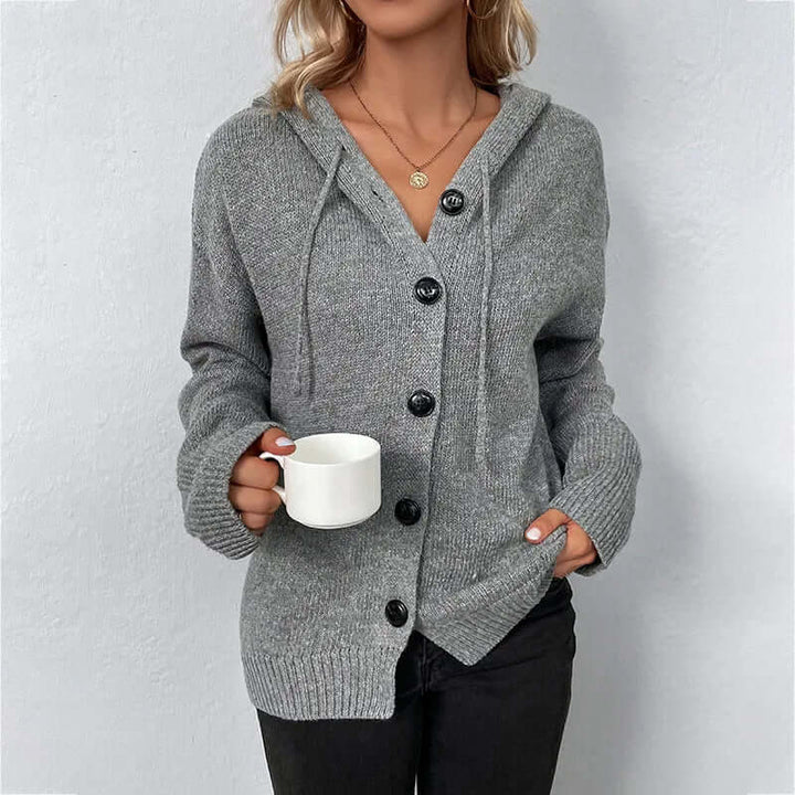 Women's Hooded Knitted Cardigan - Cozy & Warm