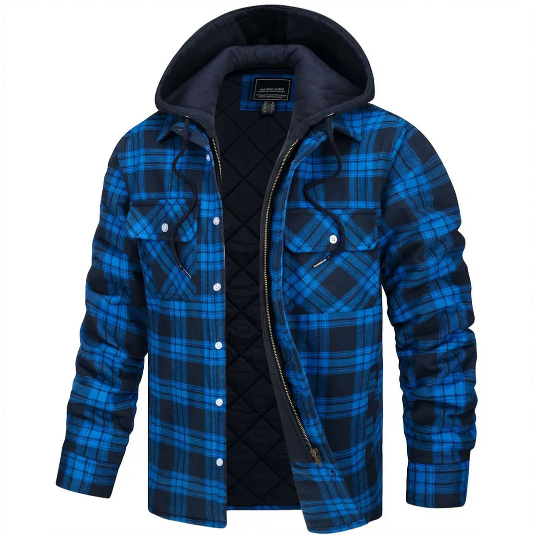 Men's Checked Long-Sleeve Casual Jacket