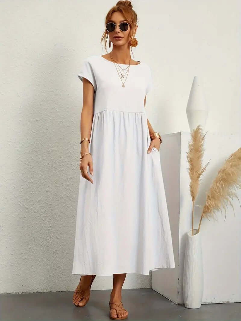 Summer Sleeveless Dress & Handbag Set for Women