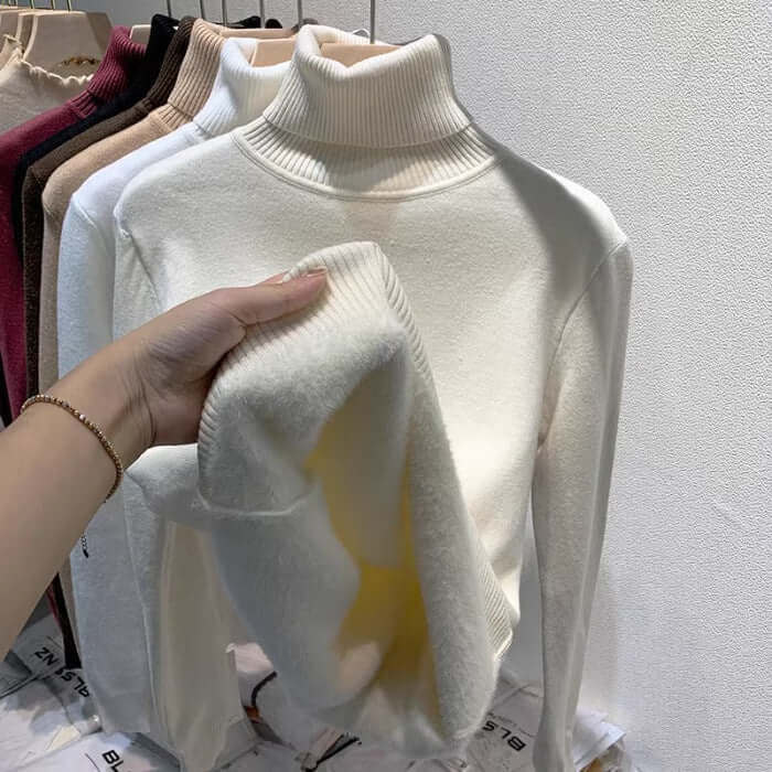 Women's Velvet Turtleneck Sweater: Cozy & Chic
