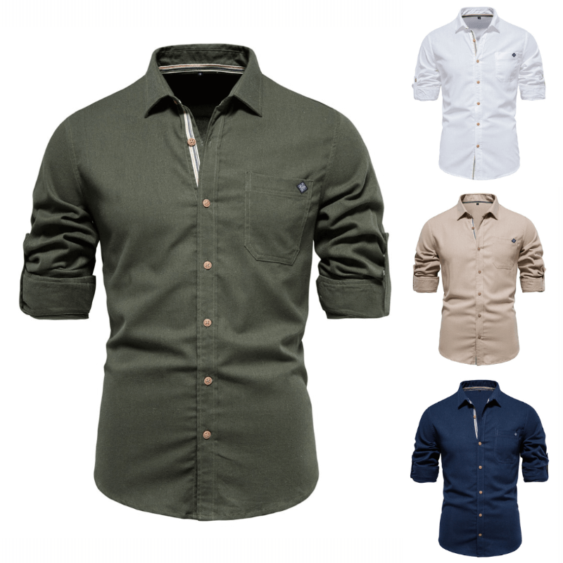 Men's Slim Fit Button-Down Shirt: Casual & Comfortable