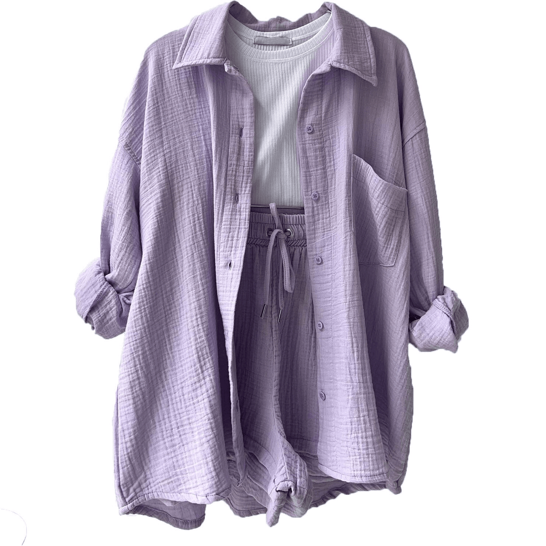 Women's Cotton Loungewear Set: Soft, Comfortable & Relaxed Fit