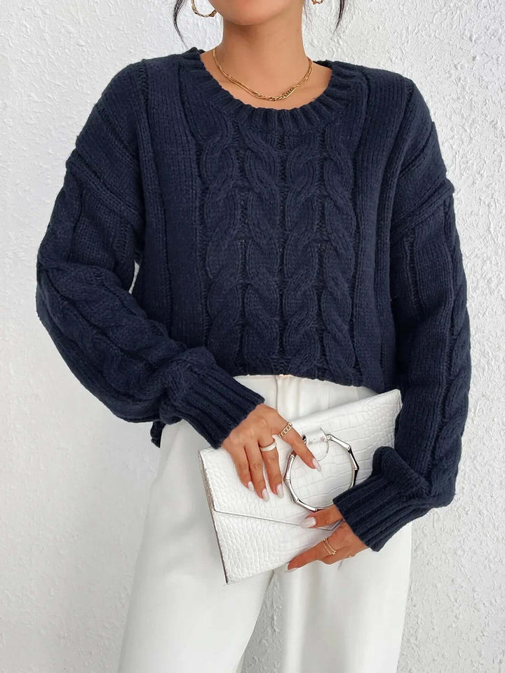 Women's Cozy Twisted Knit Pullover Sweater