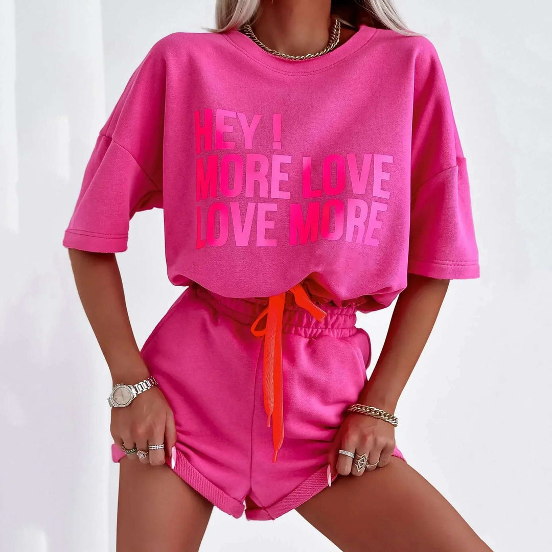 Women's Two-Piece Lounge Set: Crop Top & High-Waisted Shorts