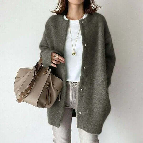 Women's Relaxed Knit Cardigan with Button Closure