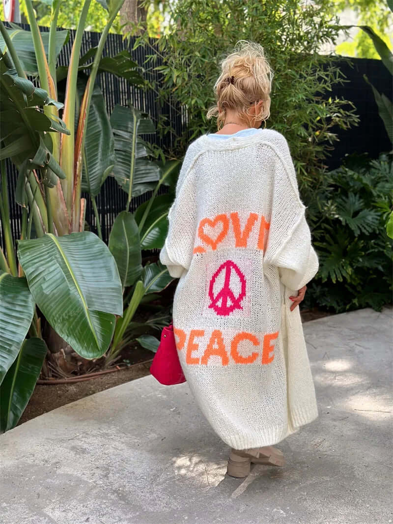 Women's Love & Peace Relaxed Cardigan
