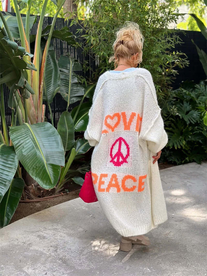 Women's Love & Peace Relaxed Cardigan