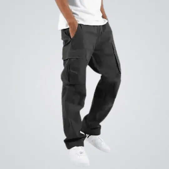 Men's Relaxed Fit Cargo Pants: Durable Cotton Blend Utility Trousers