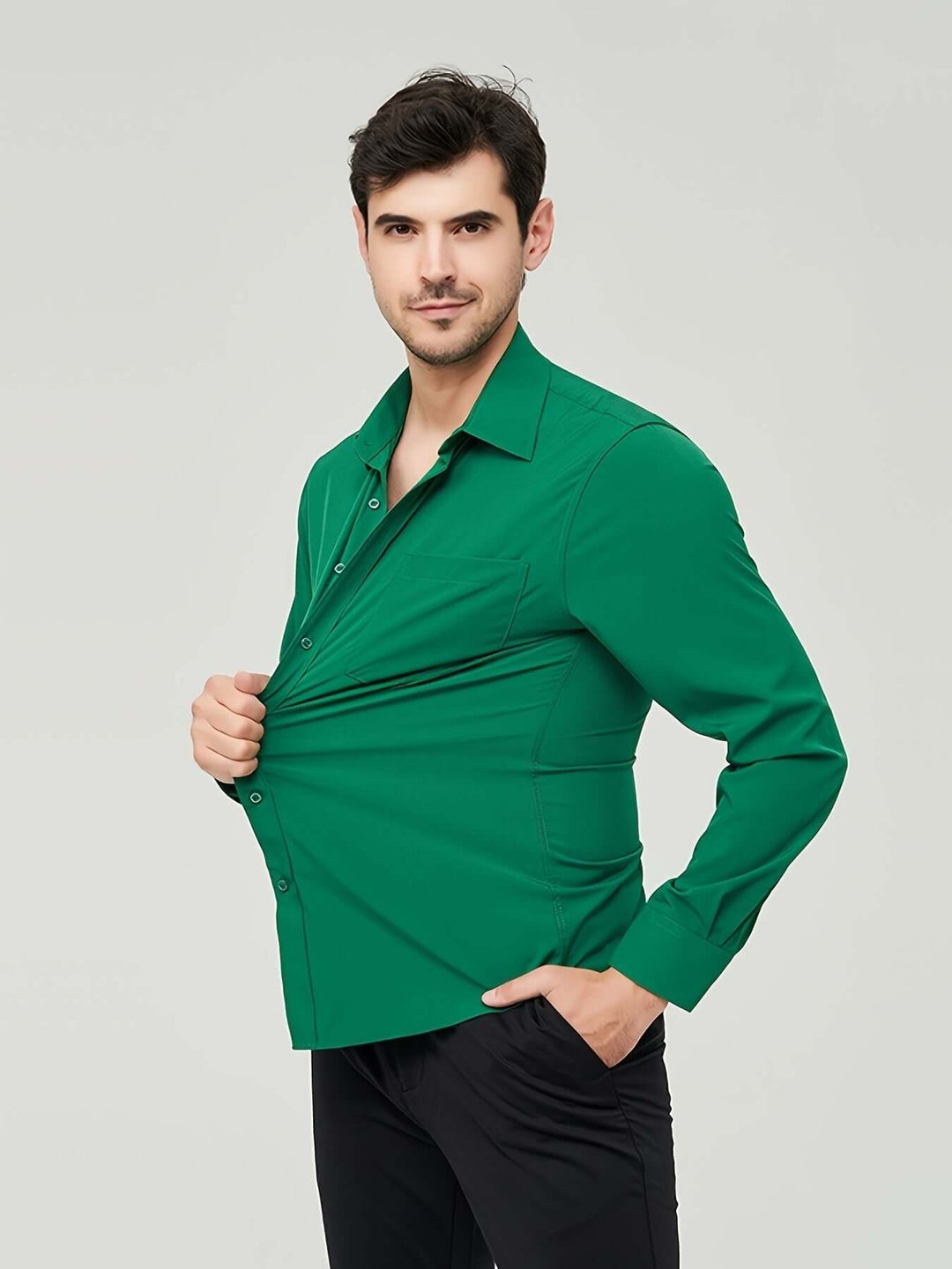 Men's Long-Sleeve Cotton Shirt: Modern Fit Dress Shirt