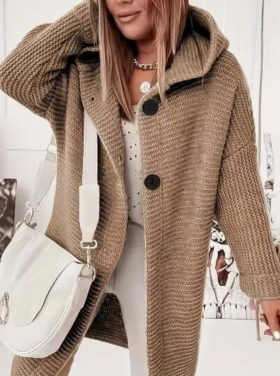 Women's Relaxed Hooded Long Sleeve Cardigan