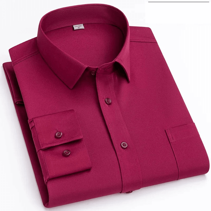 Men's Classic Long-Sleeve Shirt with Chest Pocket