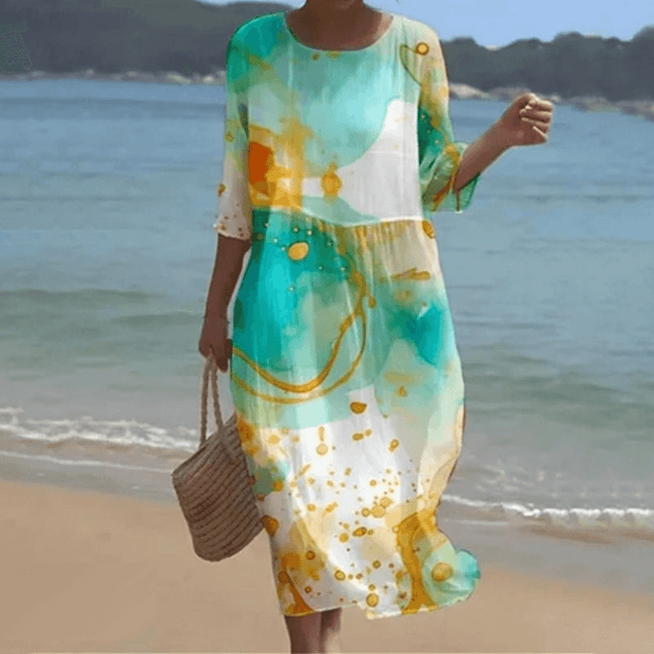 Elegant Midi Dress: Flowy, Lightweight, All-Season Style