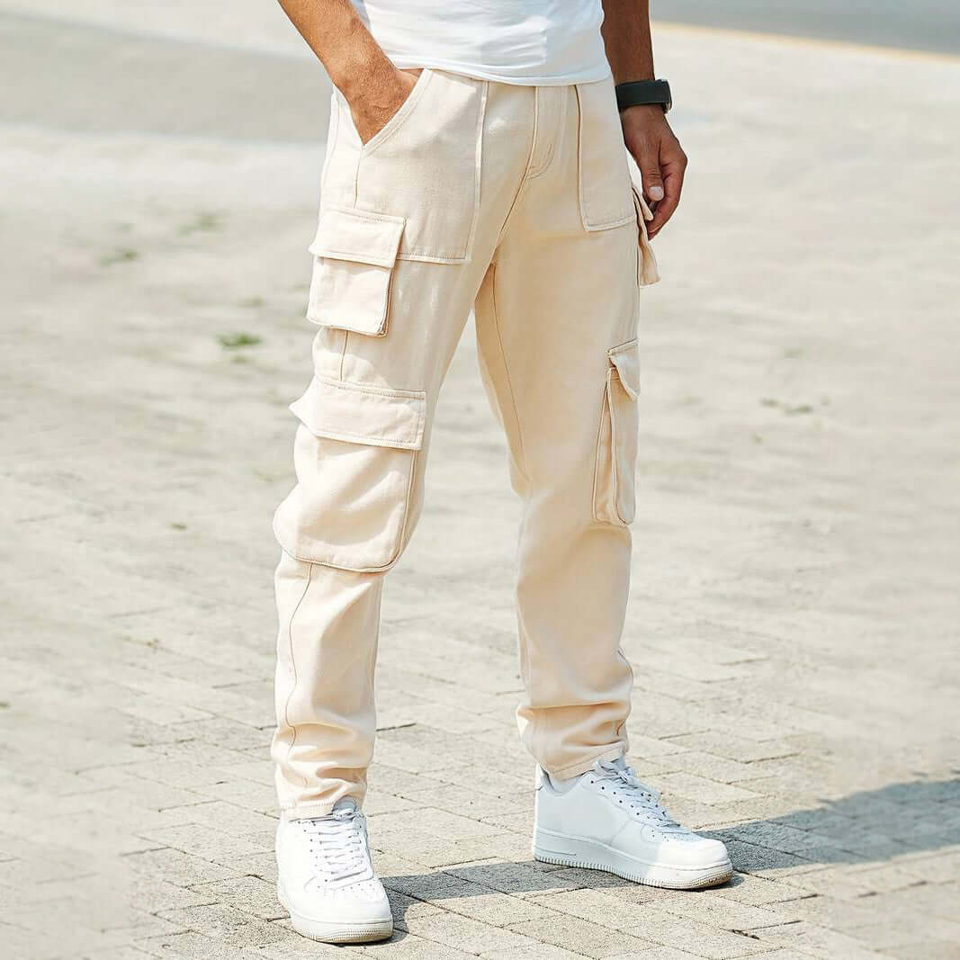 Men's Relaxed Fit Multi-Pocket Cargo Trousers