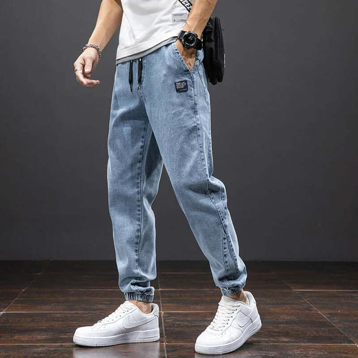 Men's Denim Jogger Pants: Relaxed Fit Streetwear