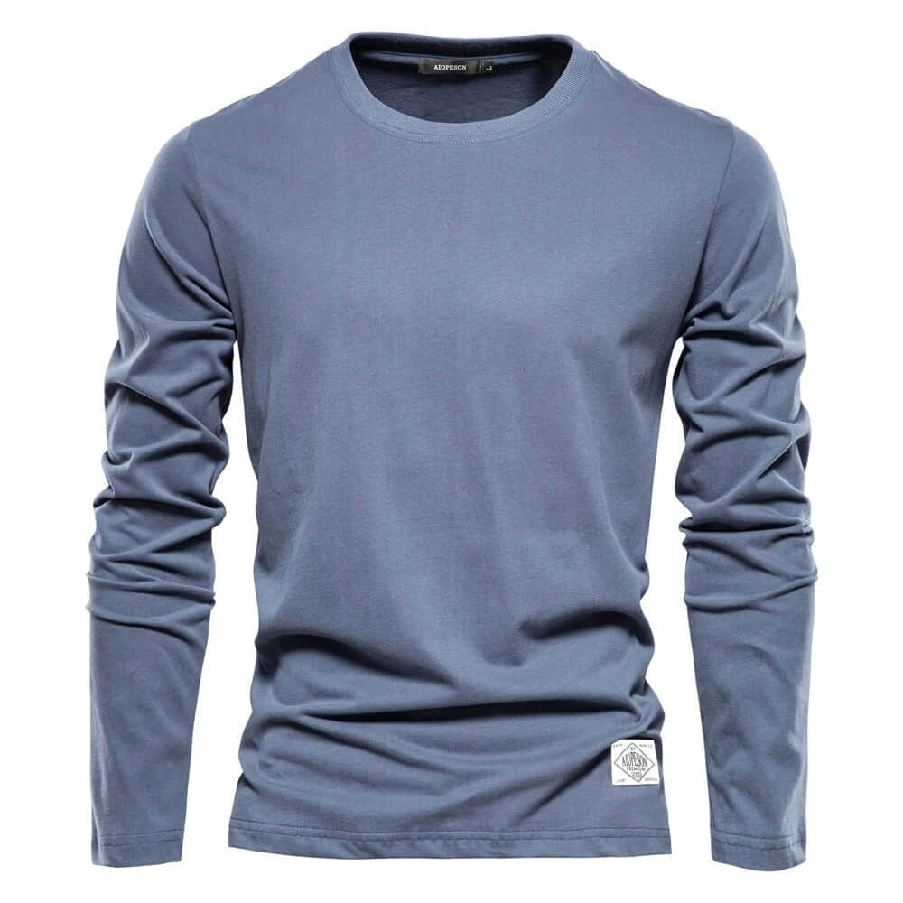Men's Solid Long-Sleeve Shirt: Versatile & Comfortable
