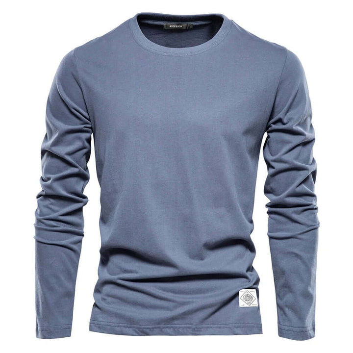 Men's Solid Long-Sleeve Shirt: Versatile & Comfortable