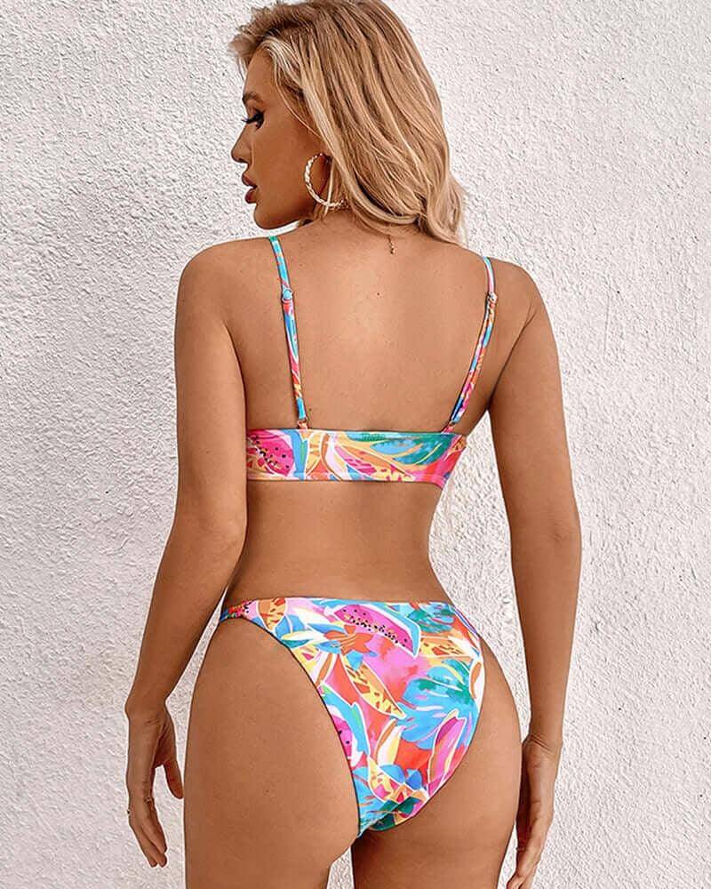 Women's Tropical Print Two-Piece Swimsuit