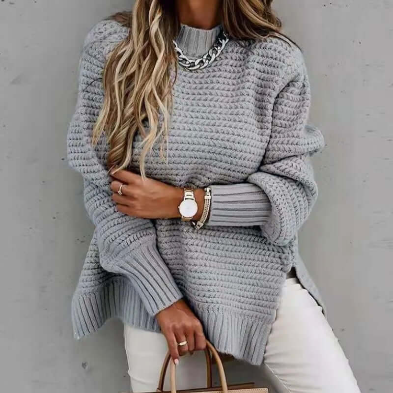 Women's Long Sleeve Mock Neck Knit Sweater
