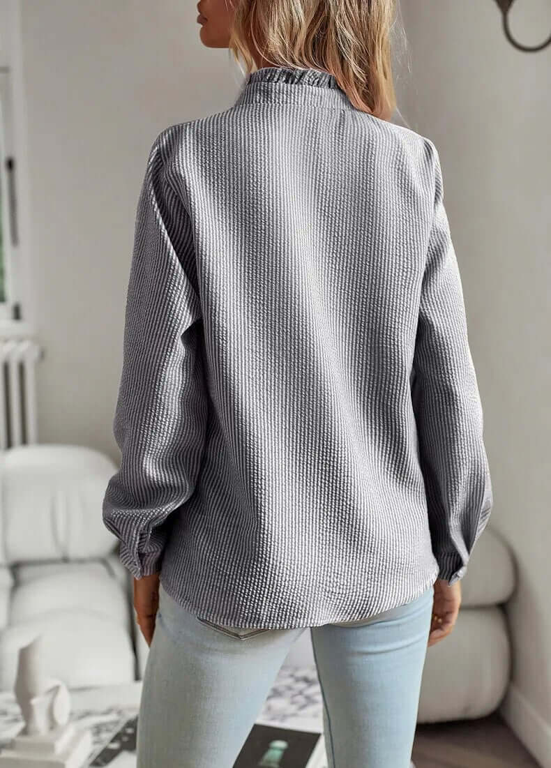 Women's Elegant Striped Long-Sleeve Blouse