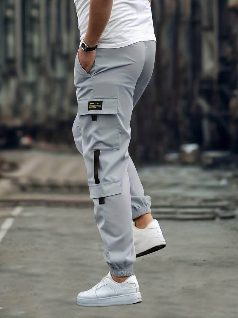 Men's Relaxed Fit Cargo Joggers with Multiple Pockets