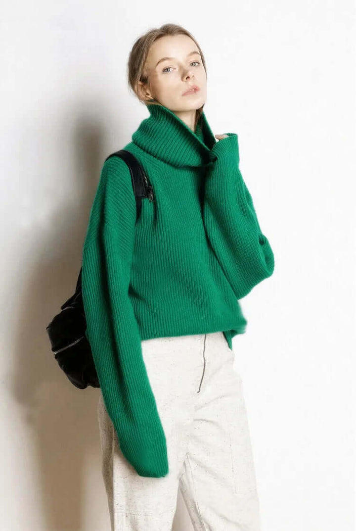 Women's Warm Winter Turtleneck Knit Sweater