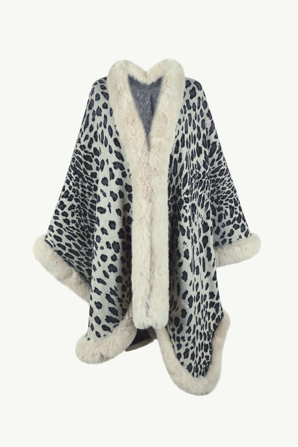 Women's Leopard Print Open Poncho - Stylish & Comfortable