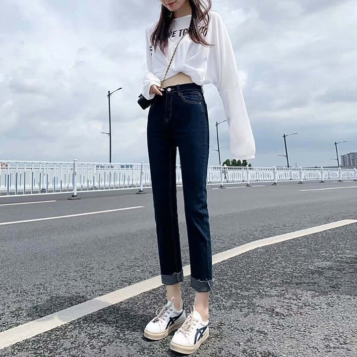 Women's Short Stretch Straight Leg Pants: Versatile & Comfortable