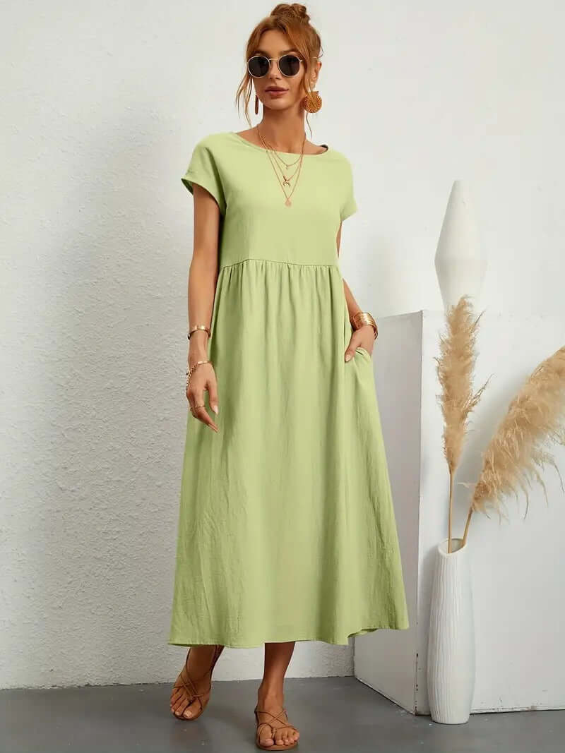 Summer Sleeveless Dress & Handbag Set for Women