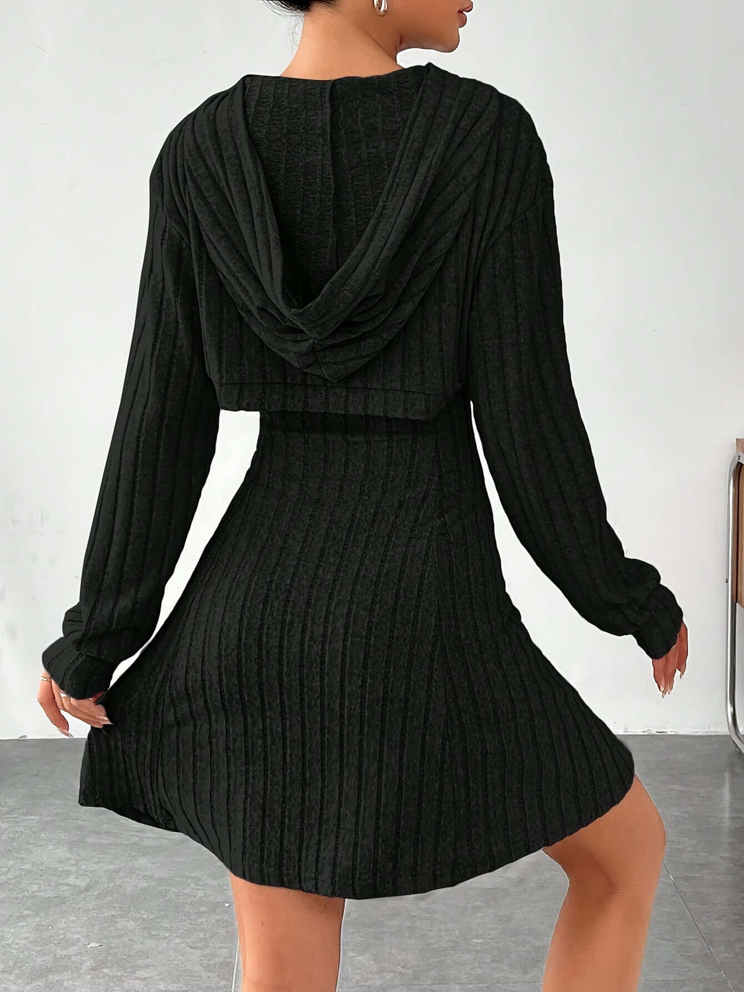 Women's Cutout Ribbed Sweater Dress: Cozy & Stylish