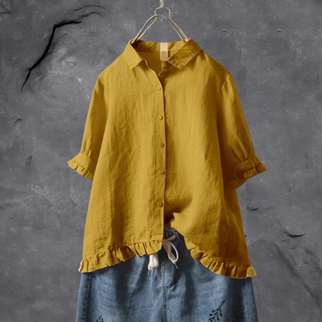 Women's Elegant Cotton Shirt: Tailored Fit, Breathable Comfort