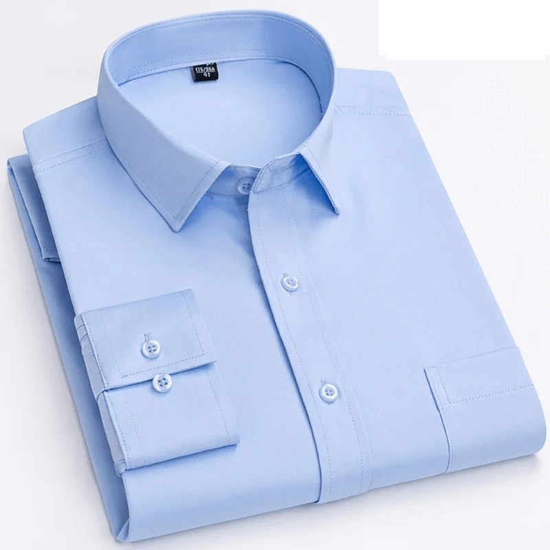 Men's Classic Long-Sleeve Shirt with Chest Pocket