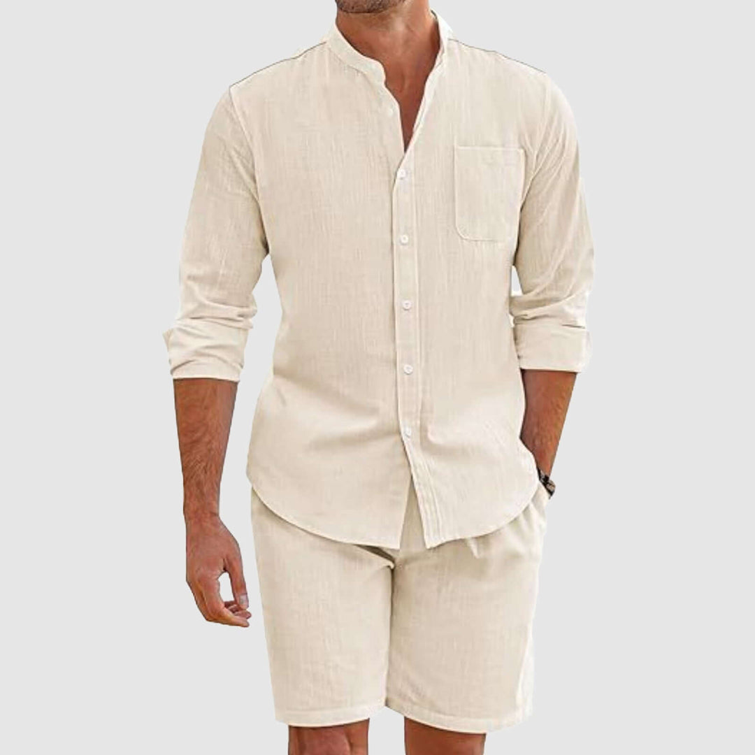 Men's Summer Cotton Shirt & Shorts Set