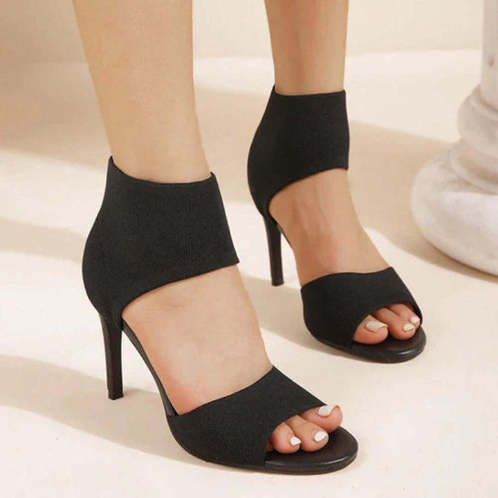 Women's Open-Toe Stiletto Sandals with Ankle Cuff