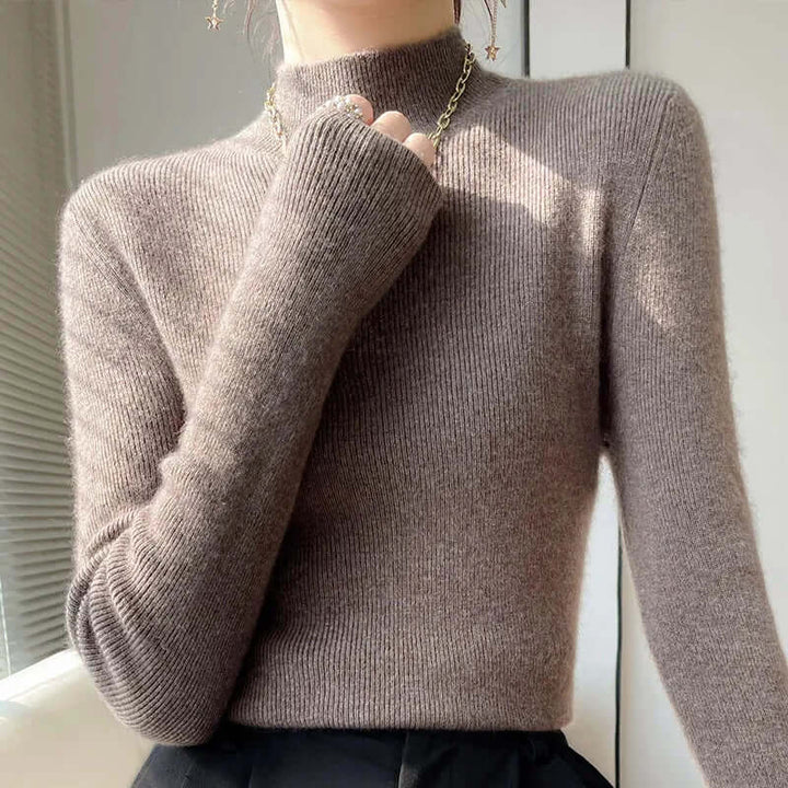 Women's Half-Turtleneck Long-Sleeve Knit Sweater
