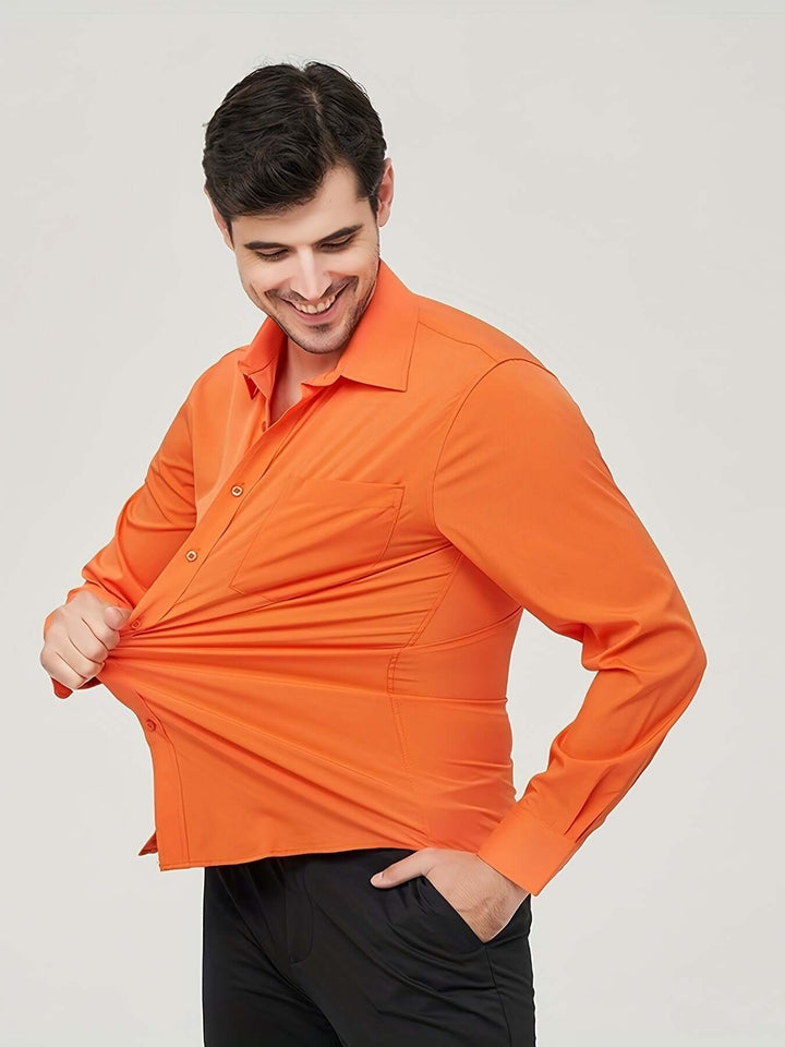Men's Long-Sleeve Cotton Shirt: Modern Fit Dress Shirt