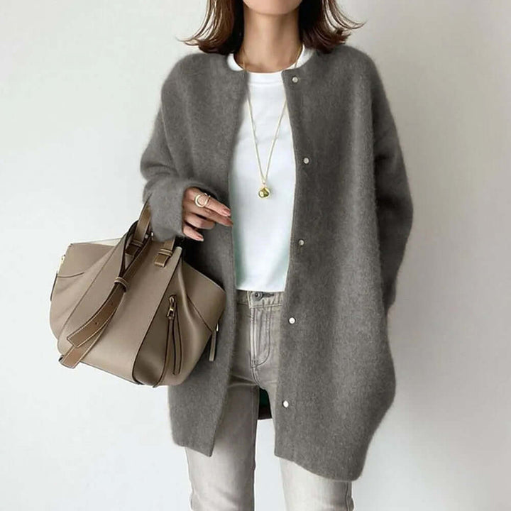 Women's Relaxed Knit Cardigan with Button Closure