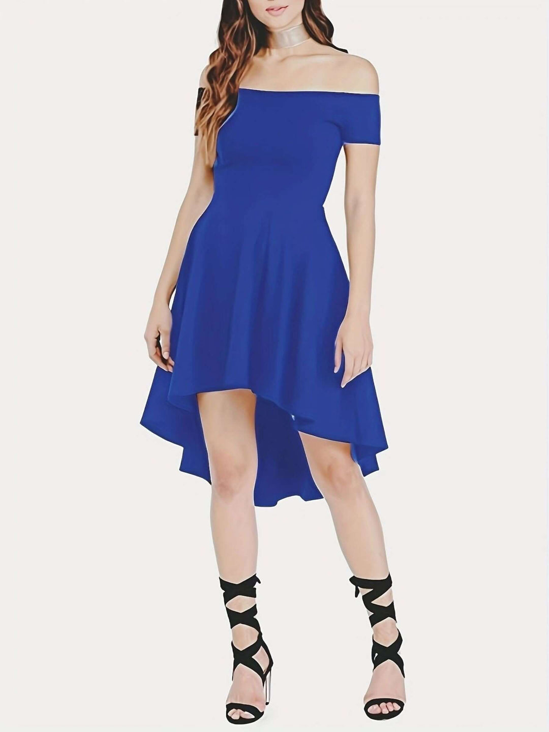 Women's Off-Shoulder High-Low Dress: Elegant & Comfortable