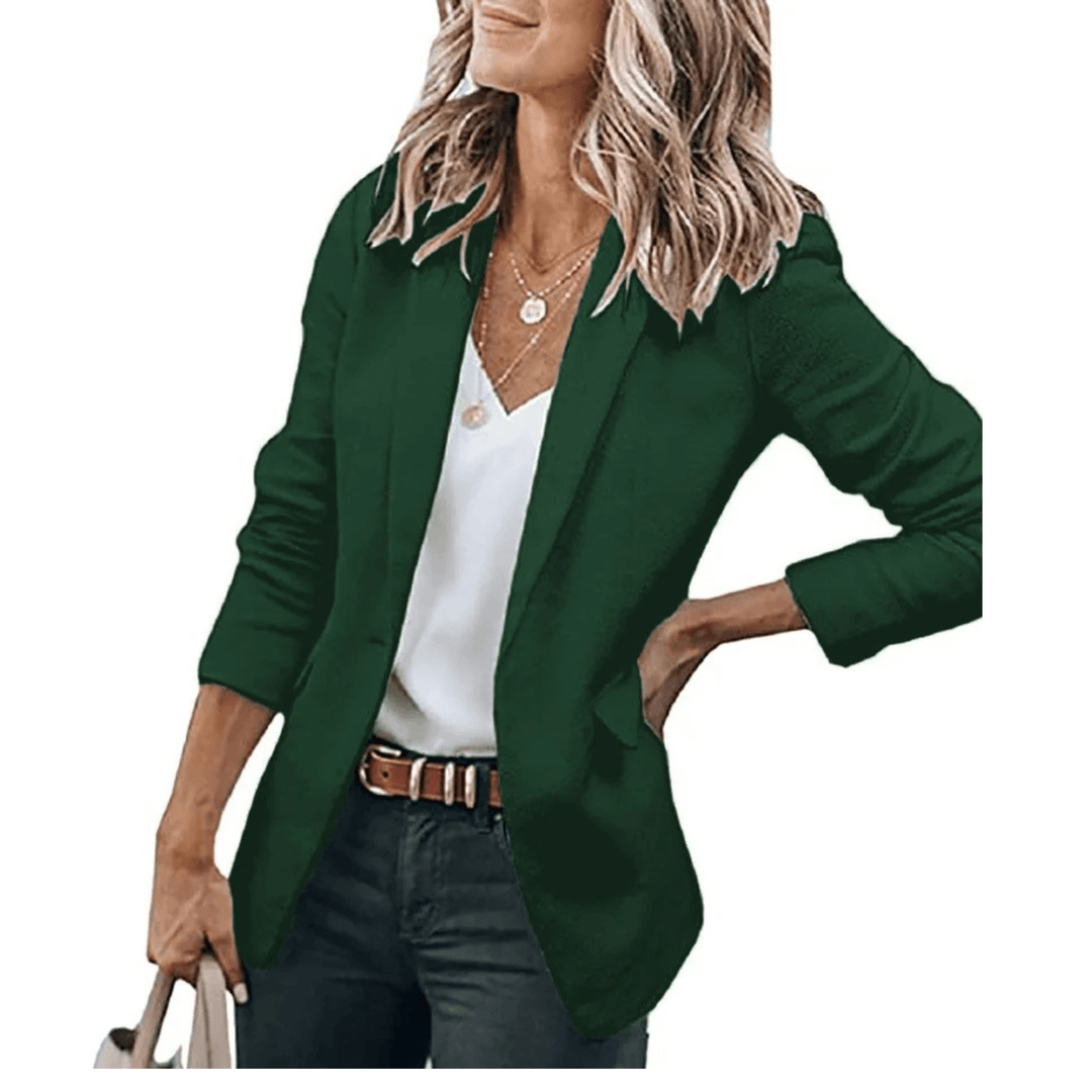 Women's Tailored Blazer: Long Sleeve Formal Jacket